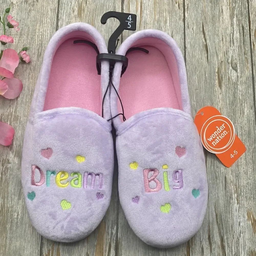 Big Girls Dream Big Aline Comfy Lounge Slippers Shoes Size 4/5